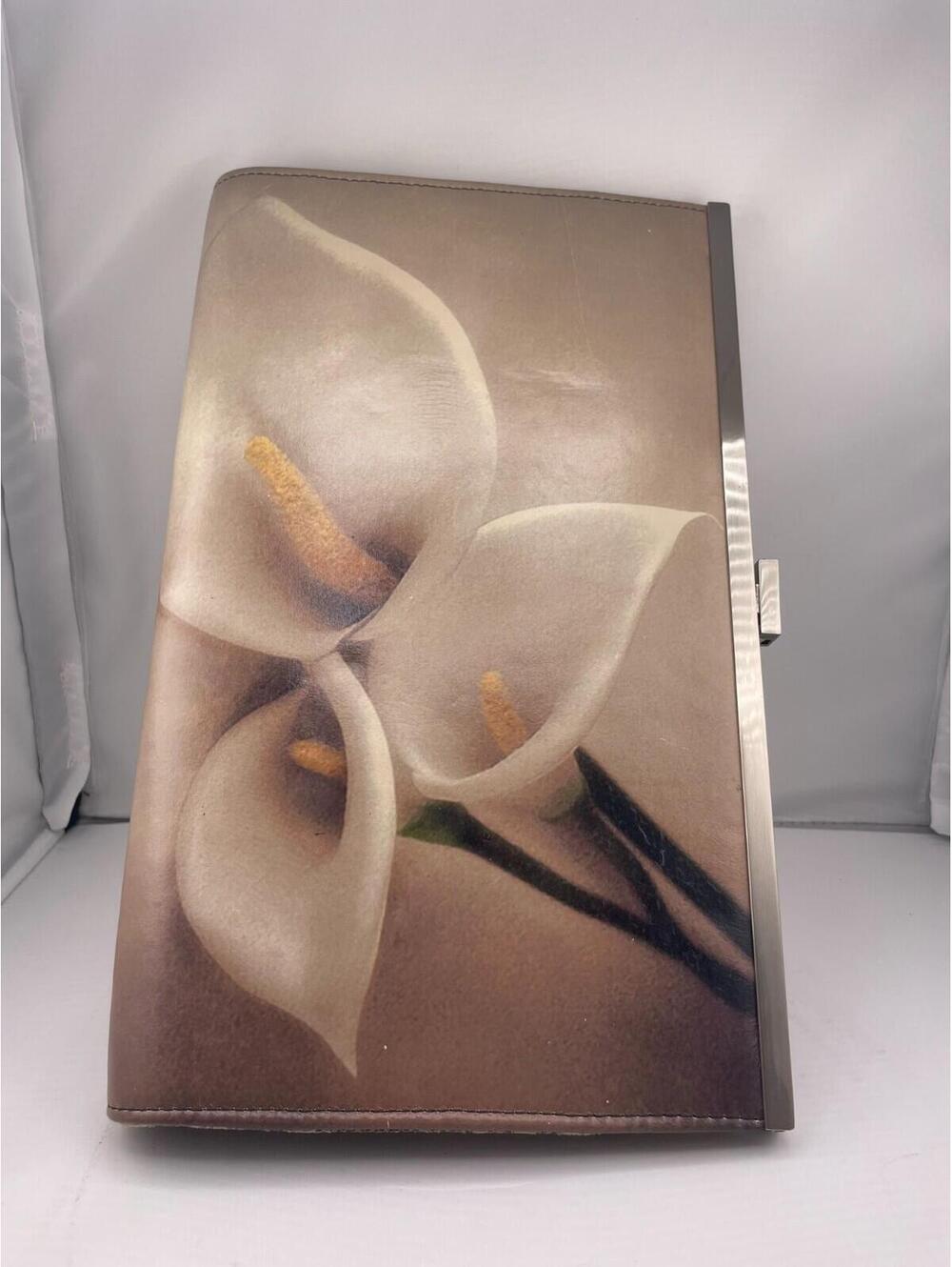 Nancy Lucia Elena Clutch Italian Leather Art Frame Handbag USA